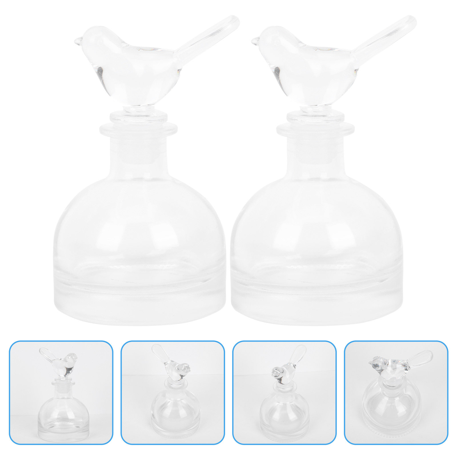 Home Fragrance Premium - 2Pcs Glass Perfume Bottles Premium Clear