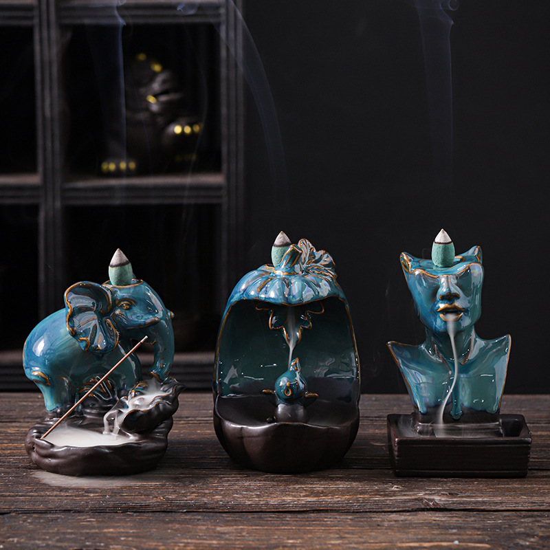 Home Fragrance Candles - Ceramic European American statue backflow incense