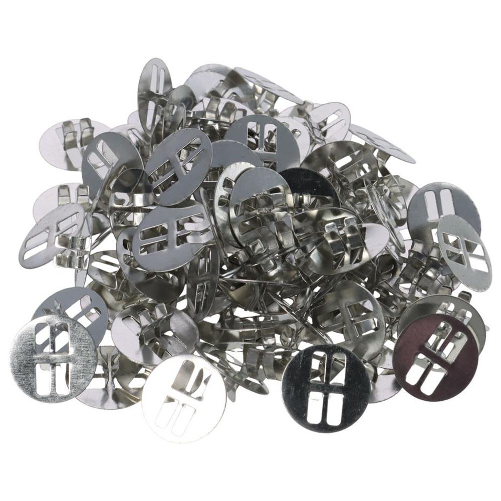 Wooden Wick Candle - 10-100Pc Metal Wood Wick Clips Round