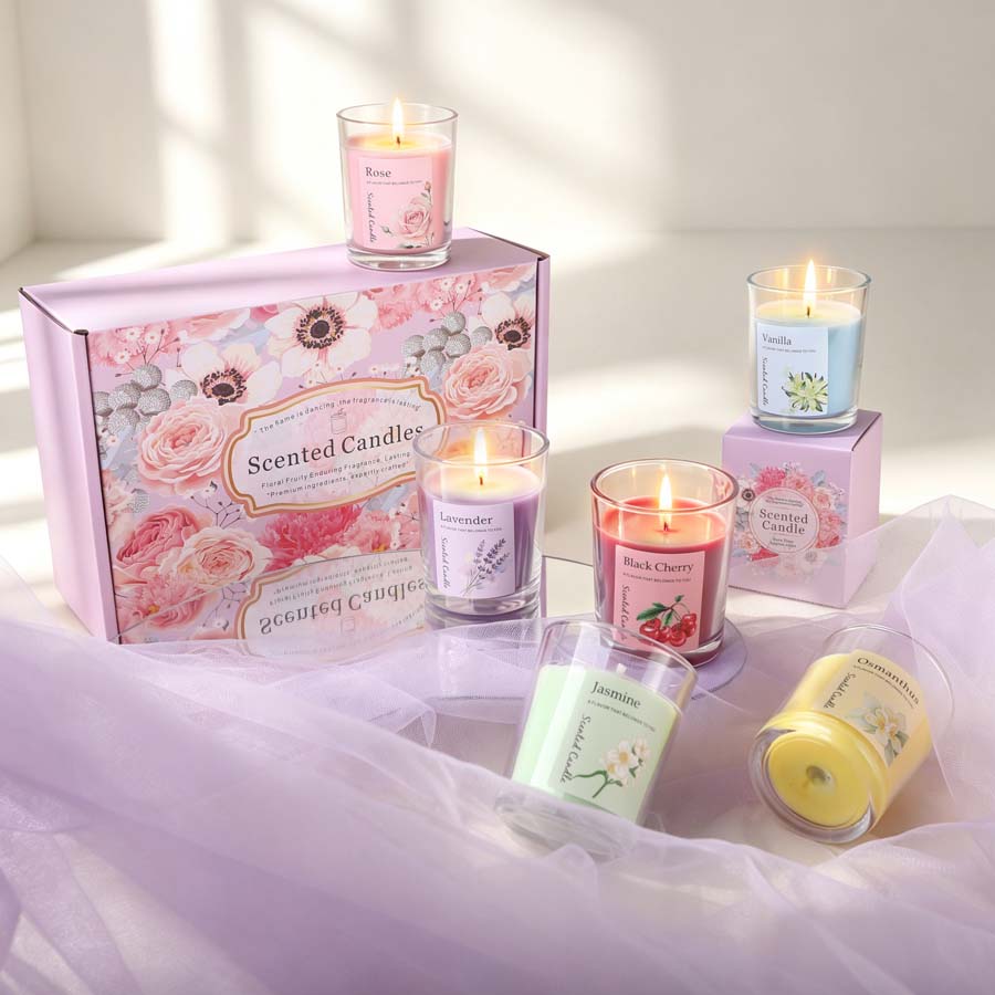 Home Fragrance Candles - Aromatherapy Scented Candle Gift Set 6