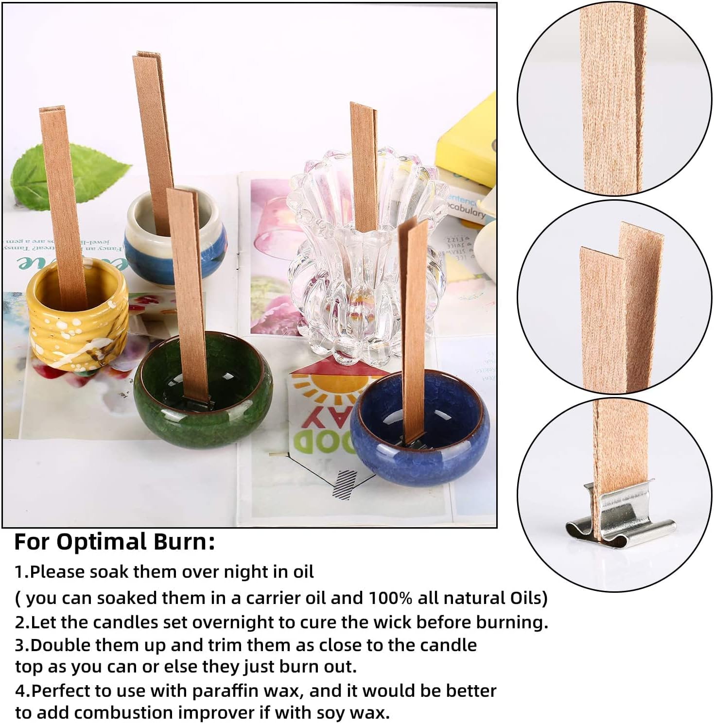 10-100PCS Scented Candle Wood  - Wooden Wick Candle review and price